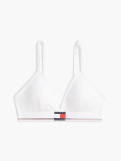 Heritage Flag Logo Ribbed Triangle Bra — White 5