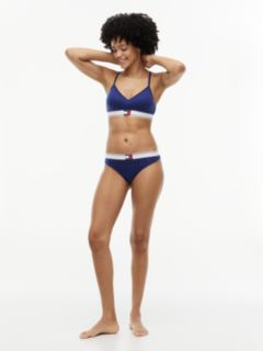 Heritage Flag Logo Ribbed Thong — Blue 2