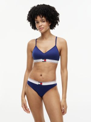 blue heritage ripp-string mit flag-logo für damen - tommy hilfiger
