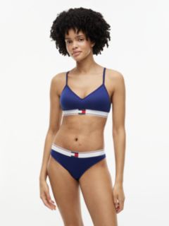 Heritage Flag Logo Ribbed Thong — Blue 1