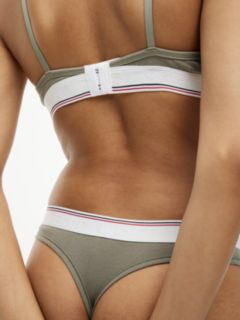 Heritage Flag Logo Ribbed Thong — Green 3