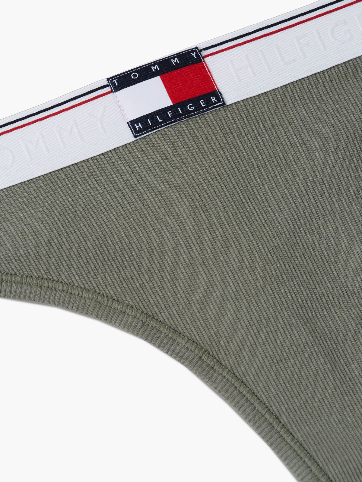 Heritage Flag Logo Ribbed Thong — Green