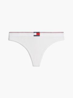 Heritage Flag Logo Ribbed Thong — White 5