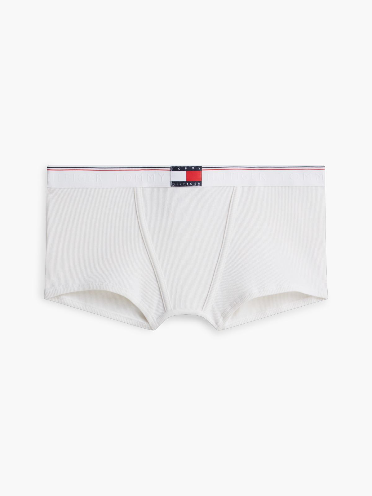 Global Stripe Ribbed Shorts — White