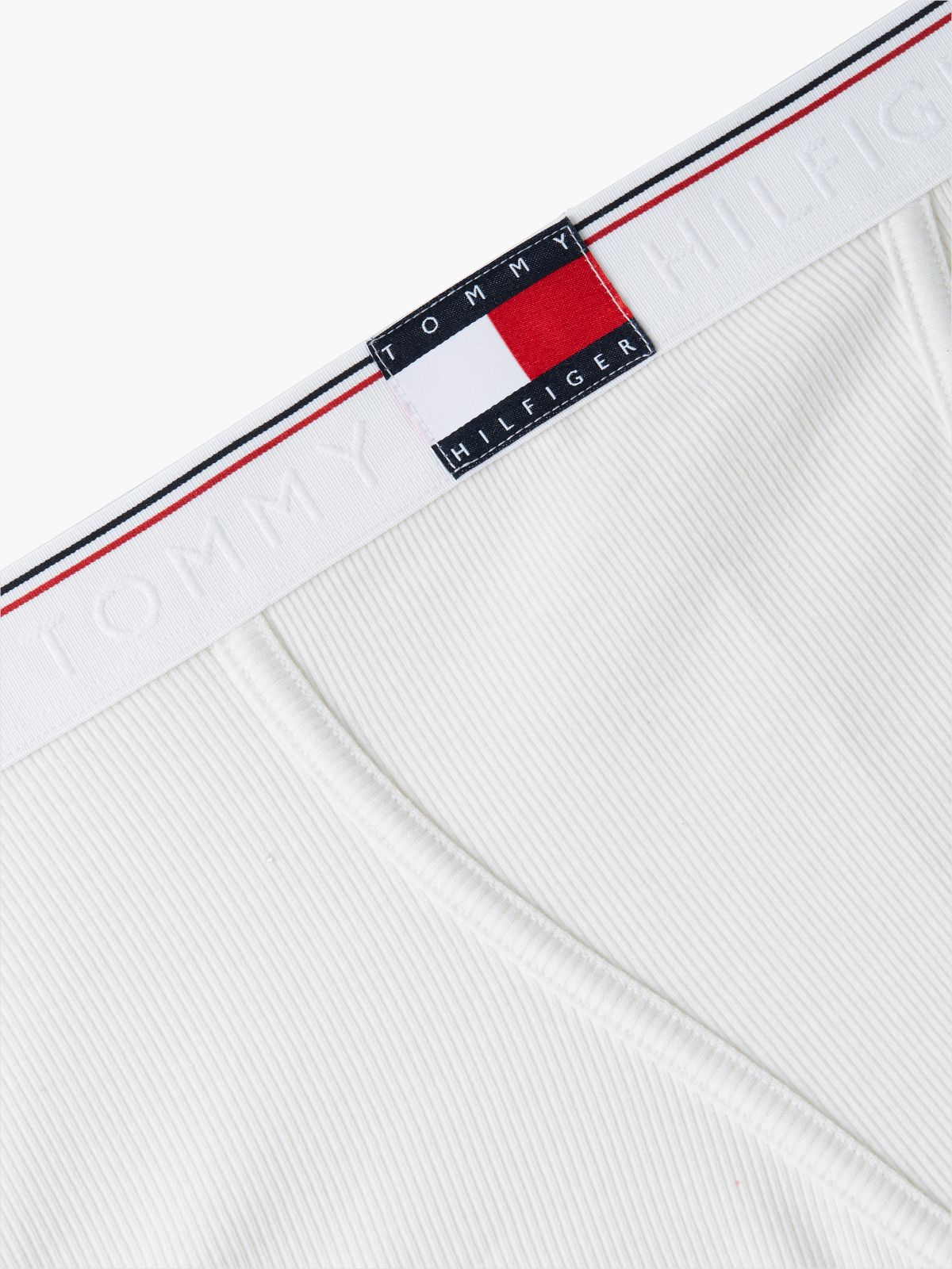 Global Stripe Ribbed Shorts — White
