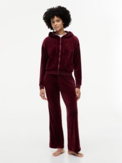 Essential Velour Relaxed Zip-Thru Lounge Hoody — Purple 2