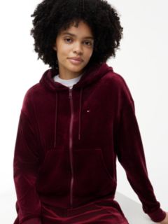 Essential Velour Relaxed Zip-Thru Lounge Hoody — Purple 3