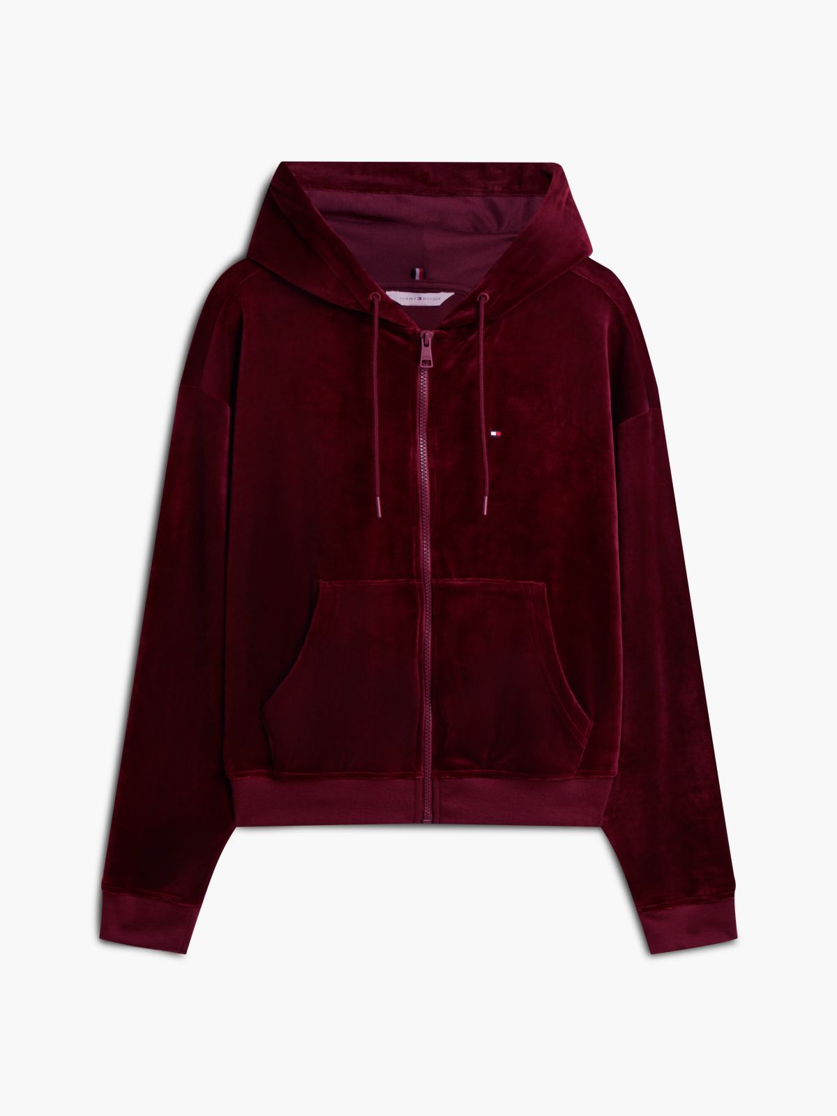 Essential Velour Relaxed Zip-Thru Lounge Hoody — Purple