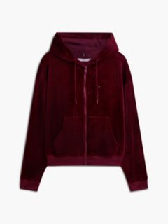 Essential Velour Relaxed Zip-Thru Lounge Hoody — Purple 5