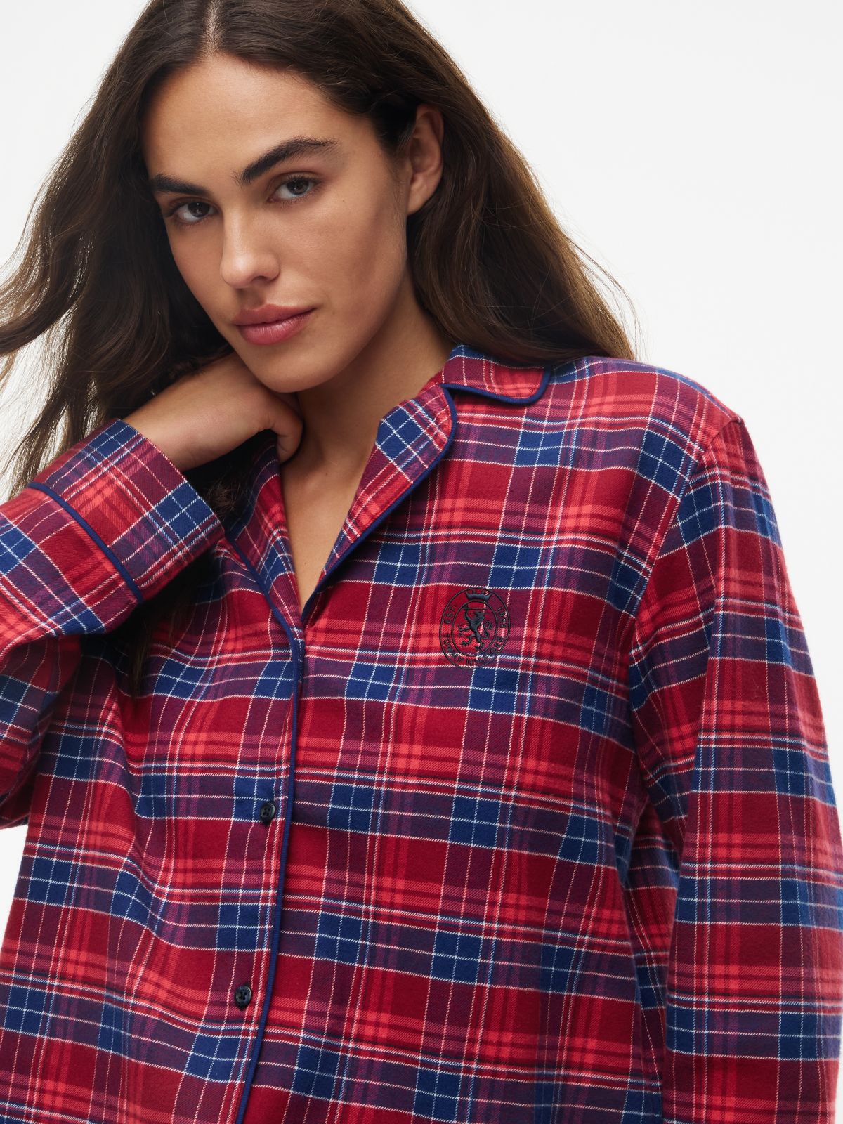 Essential Check Flannel Pyjama Set — Red