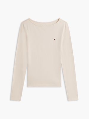 pyjama essential en flanelle à manches longues grey pour femmes tommy hilfiger