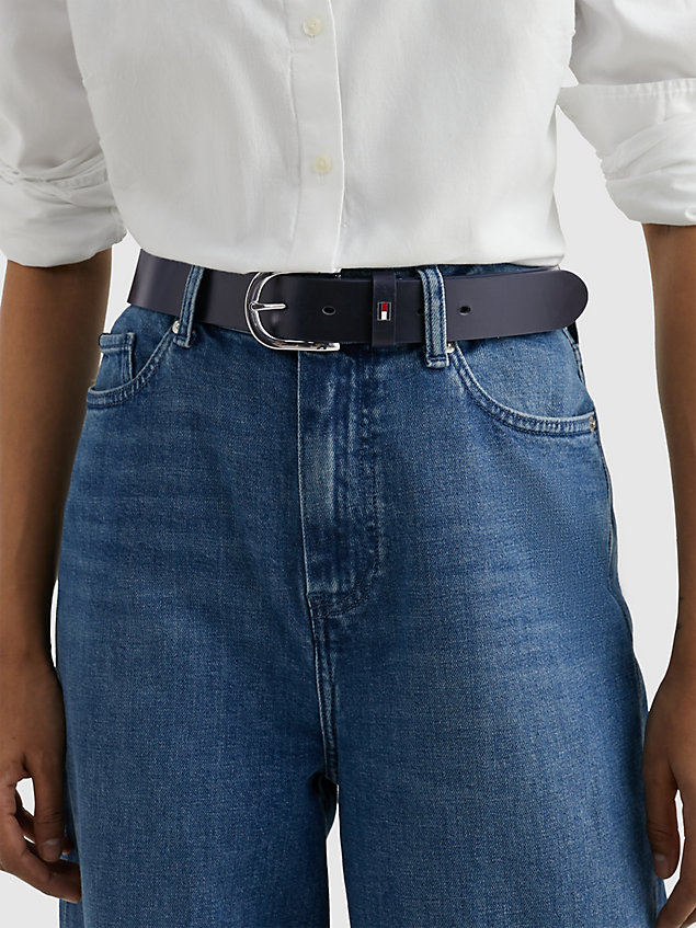 blue danny leather belt for women tommy hilfiger