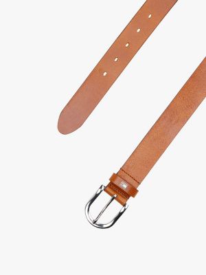 bruin leren riem voor dames - tommy hilfiger