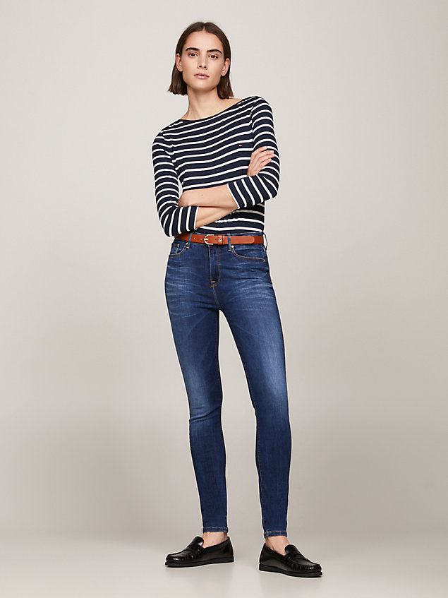 denim como heritage faded skinny fit jeans voor dames - tommy hilfiger