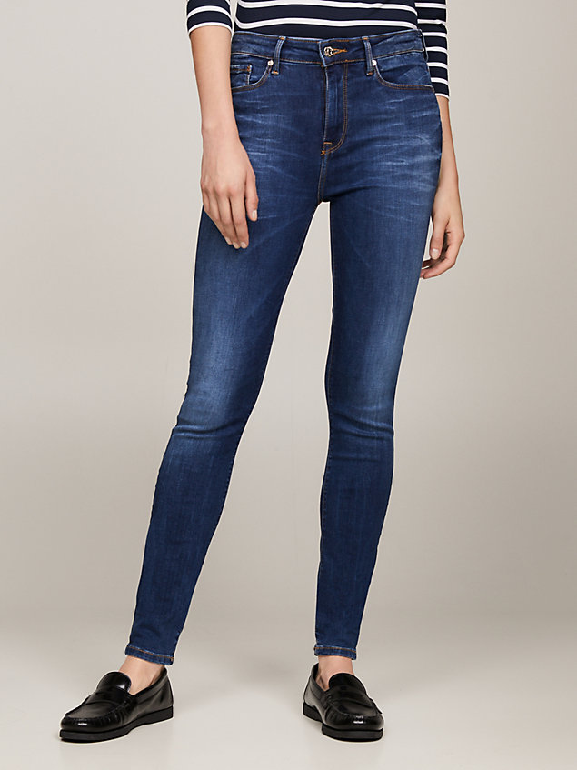 denim como heritage faded skinny fit jeans voor dames - tommy hilfiger