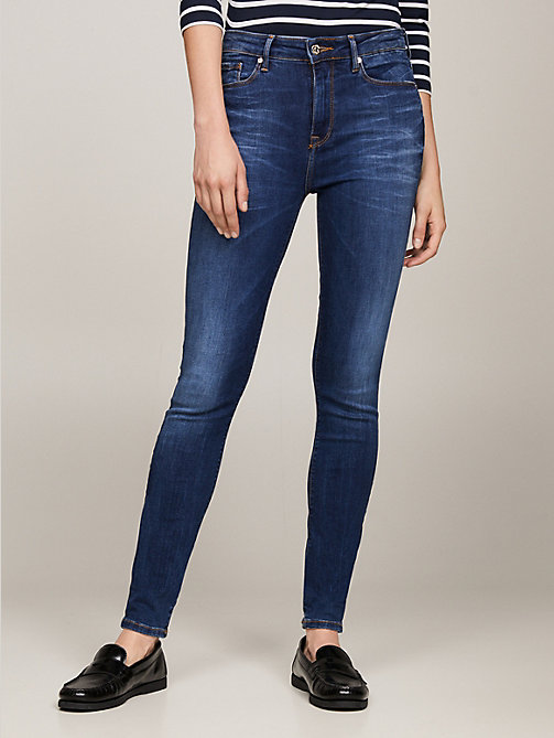 denim como heritage faded skinny fit jeans voor women - tommy hilfiger