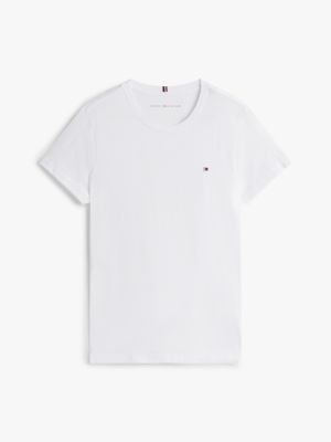 white heritage crew neck t-shirt for women tommy hilfiger