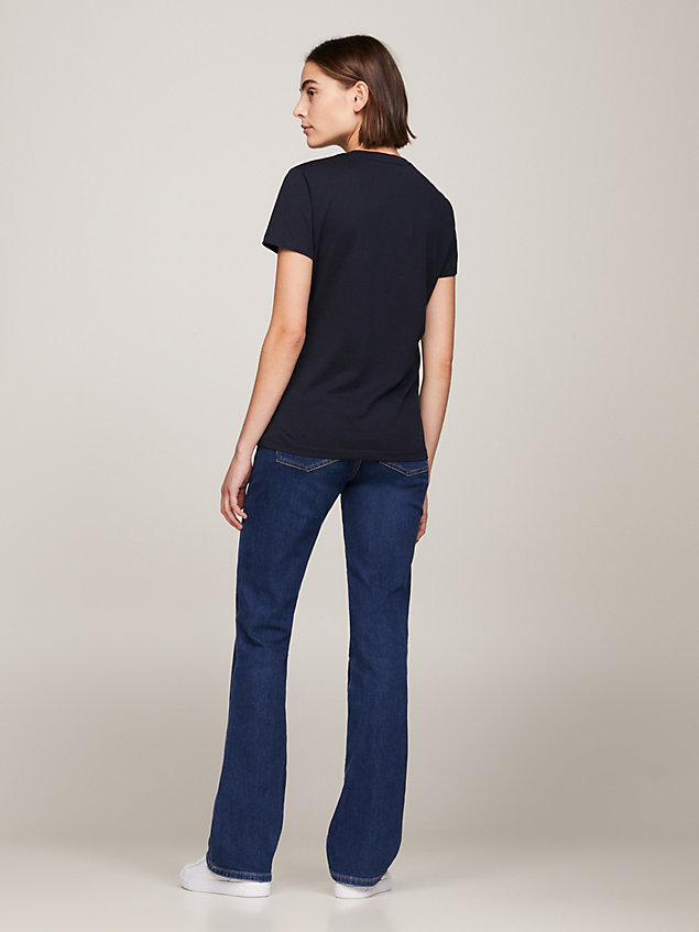 blue heritage crew neck t-shirt for women tommy hilfiger