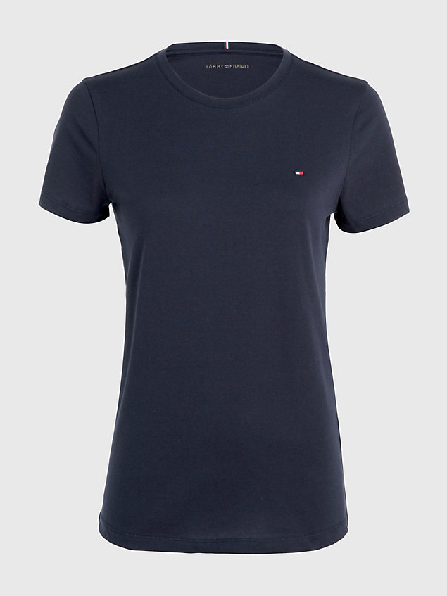 blue heritage crew neck t-shirt for women tommy hilfiger