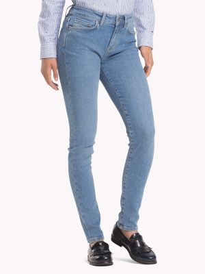 Nina Carter P190 Skinny jeans voor dames, extra hoge taille, used look, Lichtblauw (P190-5), M