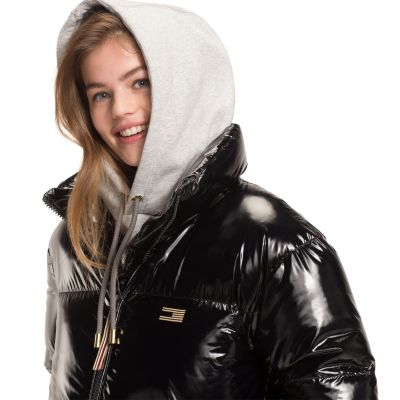 tommy hilfiger black april down coat