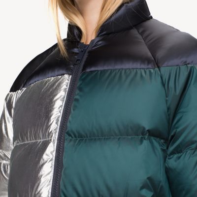 tommy metallic puffer jacket