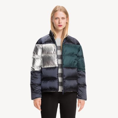 tommy metallic puffer jacket