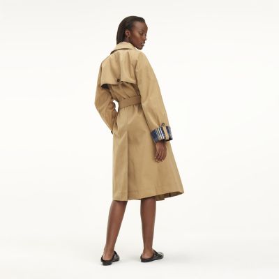 tommy hilfiger long buttoned trench coat