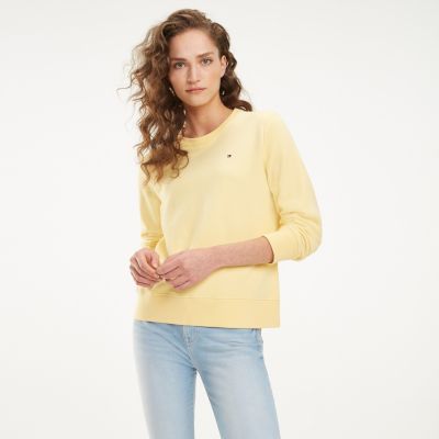 tommy hilfiger yellow sweatshirt women's