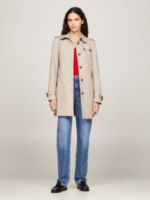 Heritage Single Breasted Trench Coat | Grey | Tommy Hilfiger