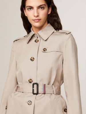 grey single breasted trench coat for women tommy hilfiger