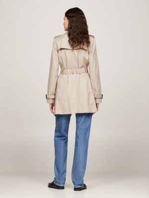 grey single breasted trench coat for women tommy hilfiger