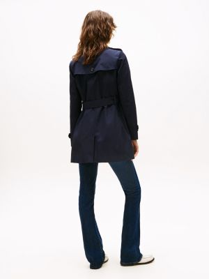 blue single breasted trench coat for women tommy hilfiger