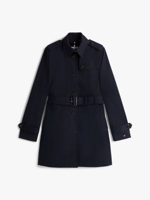 blue single breasted trench coat for women tommy hilfiger