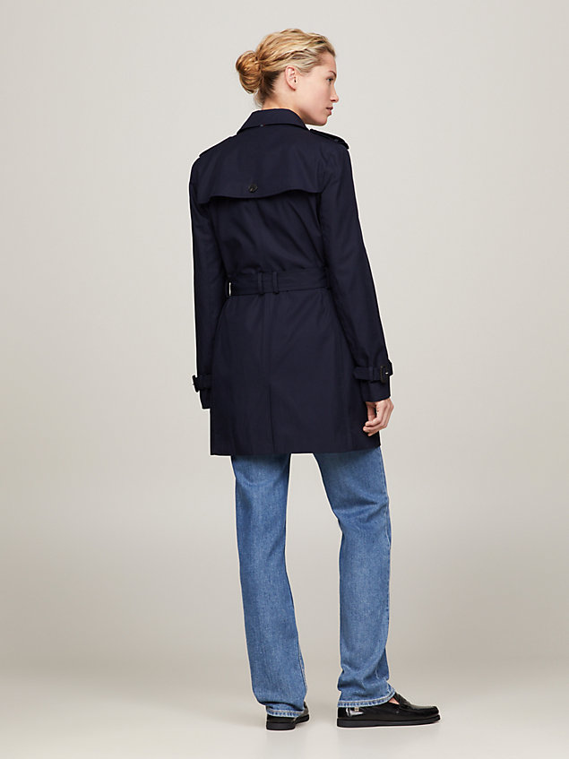 blue heritage single breasted trench coat for women tommy hilfiger