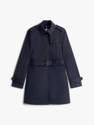 blue single breasted trench coat for women tommy hilfiger