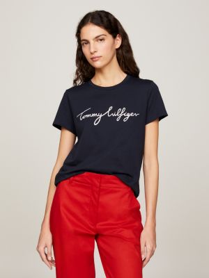 Tommy Hilfiger Women's Size Medium T-Shirt Peach Colored Crew Neck 100%  Cotton