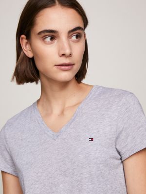 Heritage VNeck TShirt Grey Tommy Hilfiger