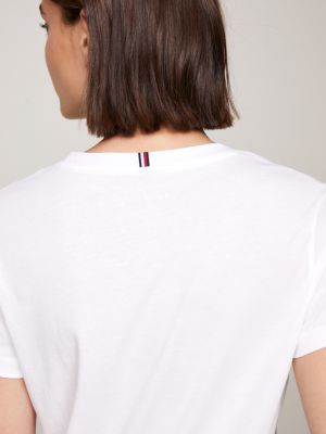 T shirt Heritage col en V Blanc Tommy Hilfiger