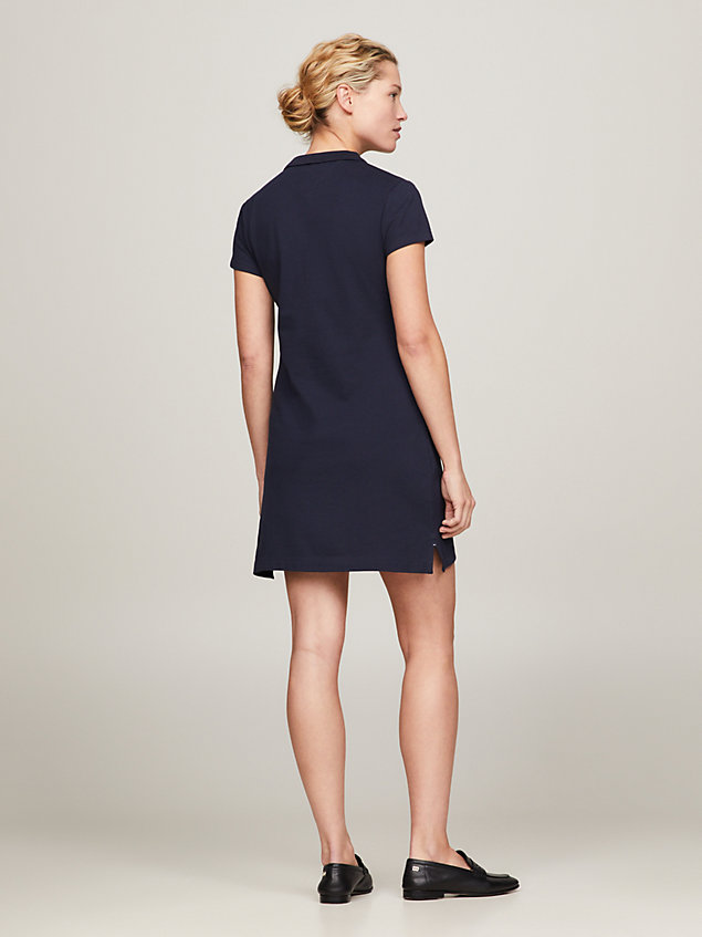 blue heritage slim fit polo dress for women tommy hilfiger