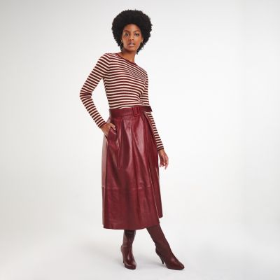 Image result for zendaya x tommy  leather midi skirt