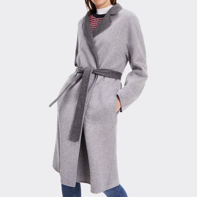 tommy hilfiger long waist belt coat