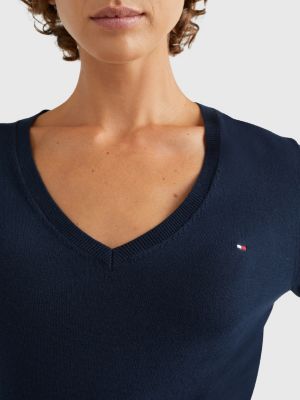 Kolibrie Uitvoerbaar struik Heritage trui met V-hals | BLAUW | Tommy Hilfiger