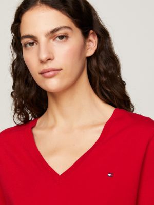 torre chasquido embarazada Jersey Heritage con cuello de pico | ROJO | Tommy Hilfiger