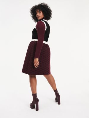Zendaya Curve Monogram Print Jumper Dress | PURPLE | Tommy Hilfiger