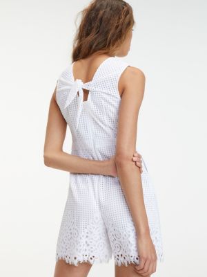 white fitted playsuit