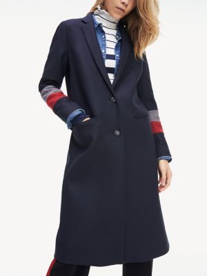 tommy hilfiger long black coat