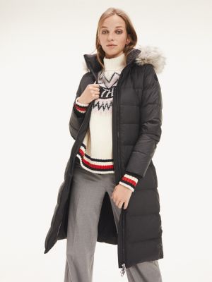 tommy jeans long padded hooded coat