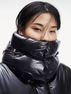 black shine puffer coat