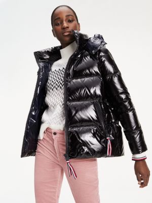 tommy hilfiger shiny puffer jacket